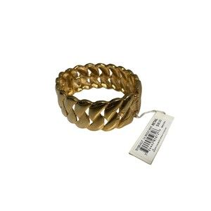 Etienne Aigner Gold Hinged Large Cuff Bracelet Size NWT